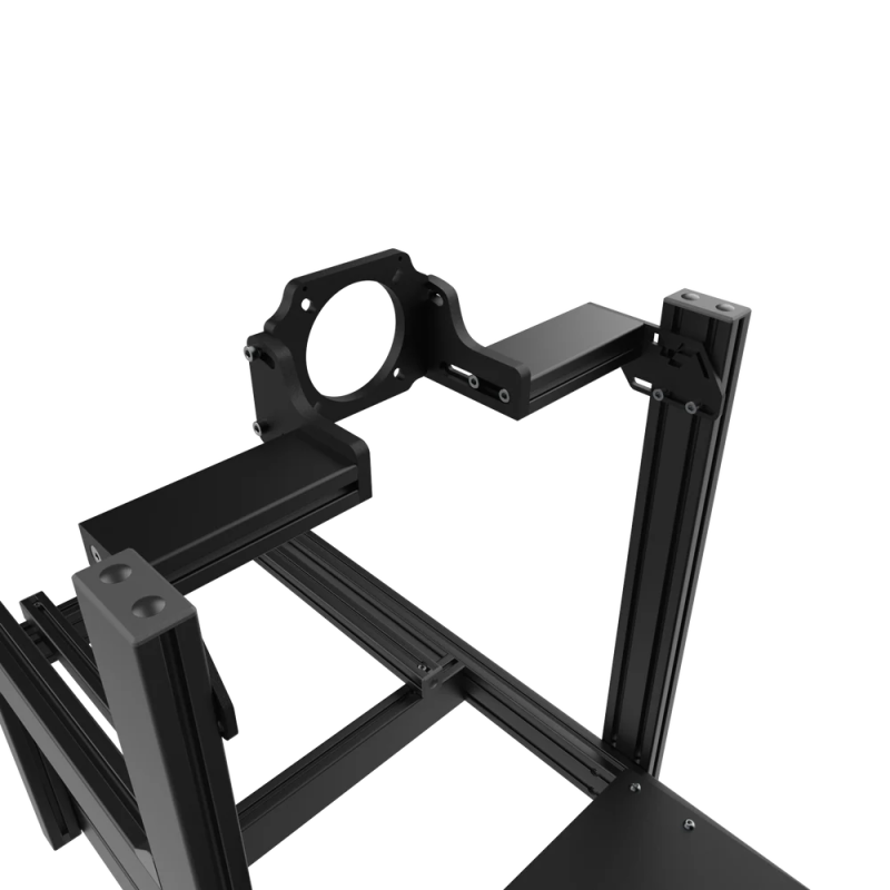 ASR 3 Flat Face sim racing chassis – 3/4 front angle view on transparent background.