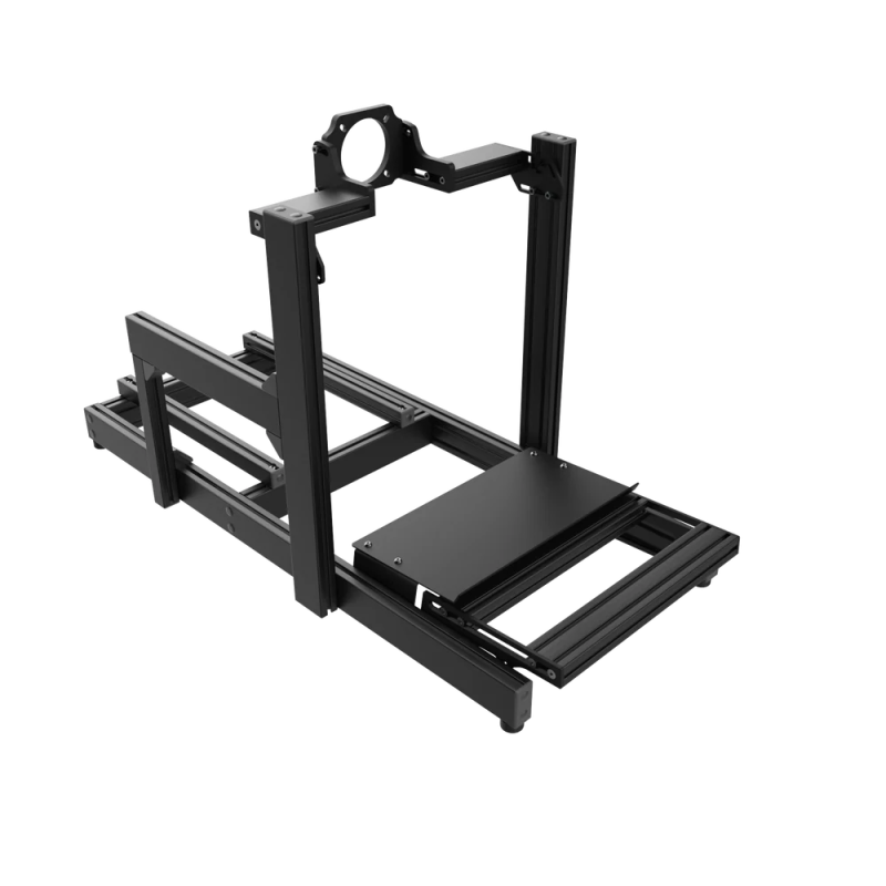 ASR 3 Flat Face sim racing chassis – 3/4 front view on transparent background.