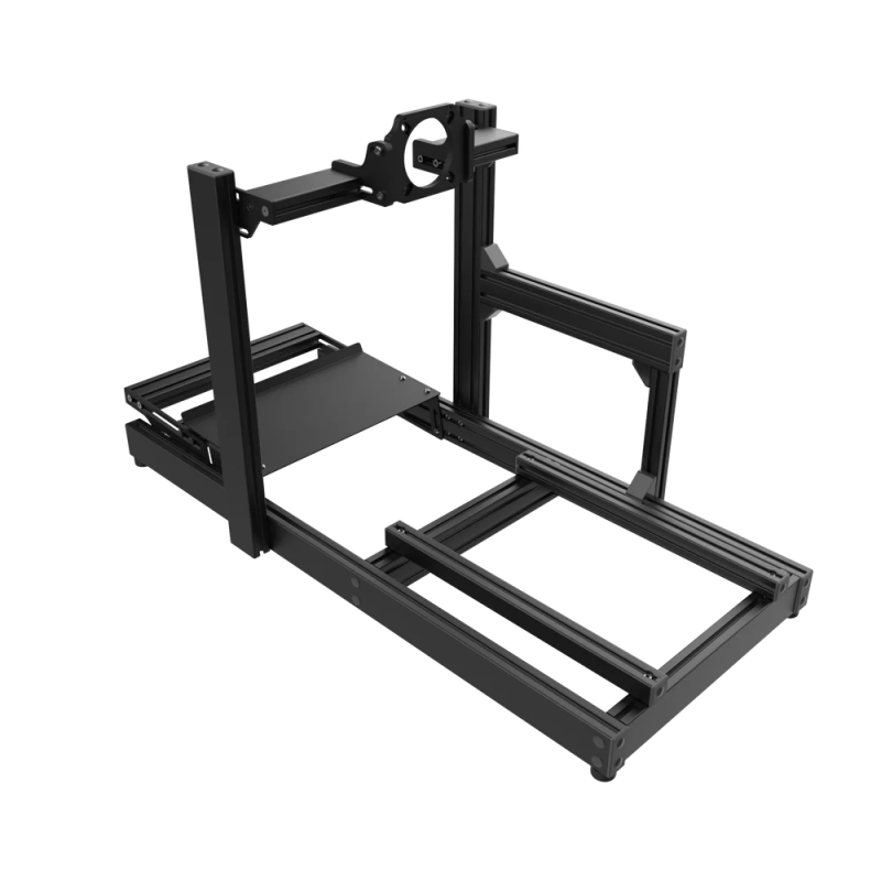 ASR 3 Flat Face sim racing chassis – 3/4 side view on transparent background.