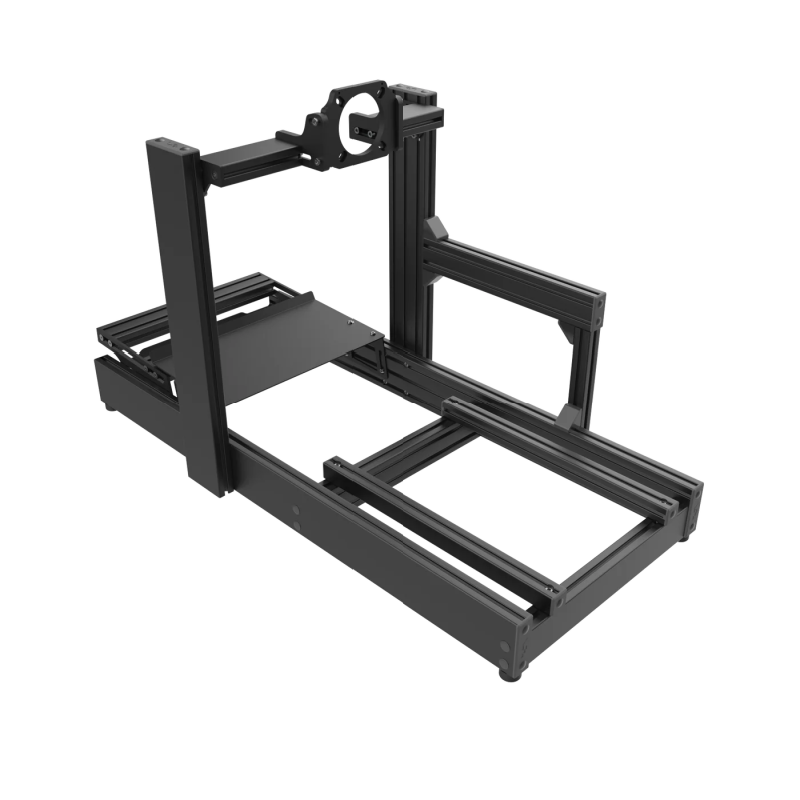 ASR 4 Flat Face sim racing chassis – 3/4 side view on transparent background.