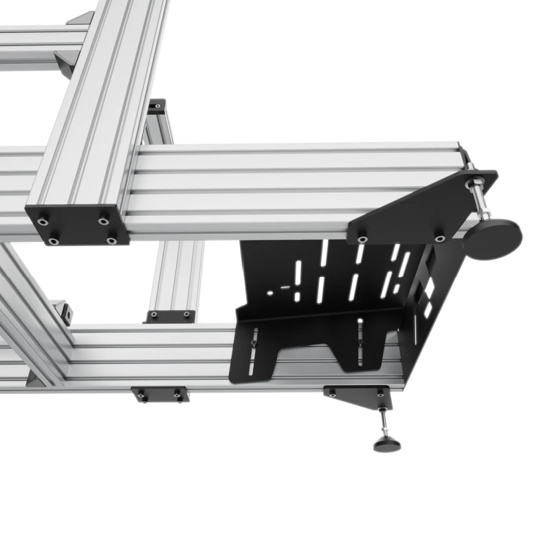 ASR 6 Legacy Edition sim racing chassis – underside view highlighting the pedal tray, neutral background.
