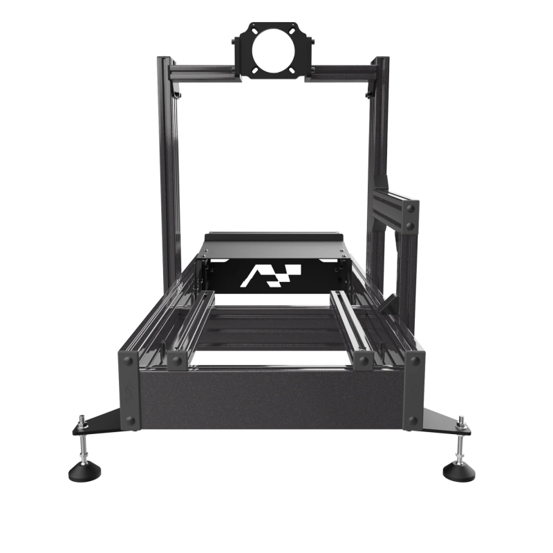 Rear view of Advanced SimRacing ASR-Pro Chassis with cable management channels