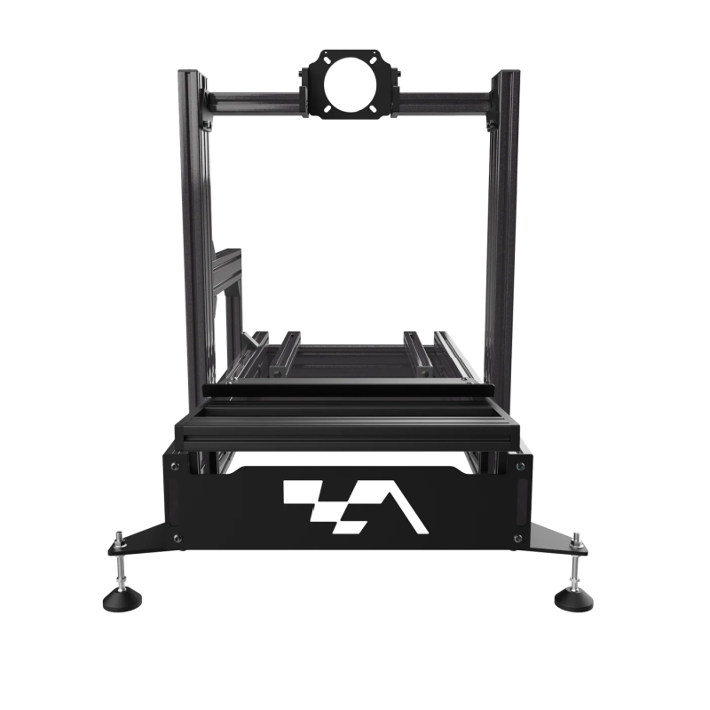 Front view of Advanced SimRacing ASR-Pro Sim Racing Chassis showing adjustable wheel deck