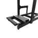 ASR 3 Flat Face sim racing chassis – overhead view focusing on the pedal tray, transparent background.