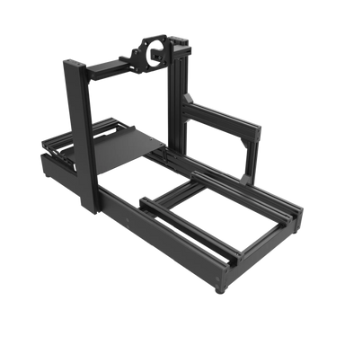 ASR 4 Flat Face sim racing chassis – 3/4 side view on transparent background.