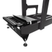 Close-up of Advanced SimRacing ASR-Pro aluminum pedal tray and heel rest – Infinite Black racing simulator chassis