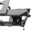 Bottom view of Advanced SimRacing ASR-Pro pedal tray and heel rest – Infinite Black aluminum racing simulator chassis